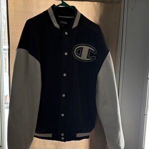 Champion Black and White Letterman Jacket